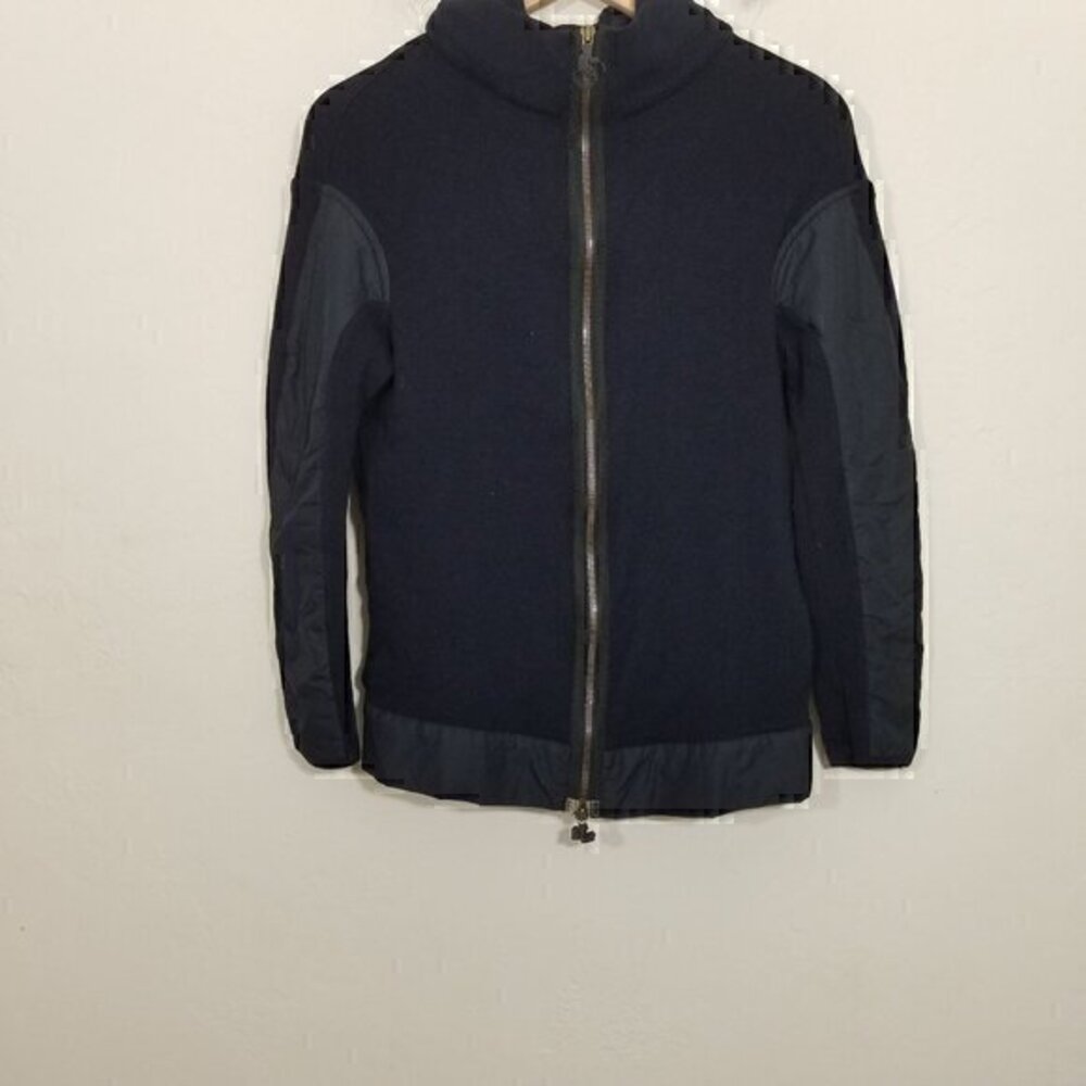 Marni Navy Wool Blend Zip Up Hoodie Size S